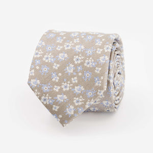 Marguerite Floral Light Champagne Tie