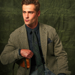 Barberis Wool Arlecchino Green Tie alternated image 3