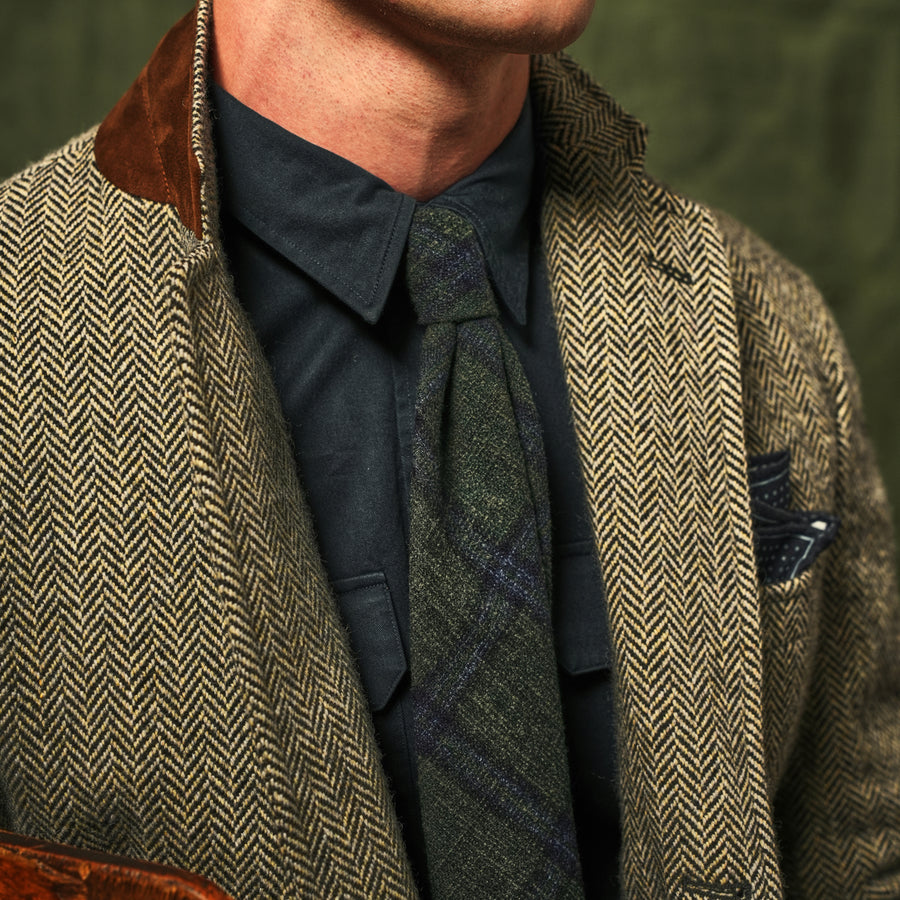 Barberis Wool Arlecchino Green Tie | Wool Ties | Tie Bar