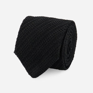 Textured Stripe Knit Black Tie featured image