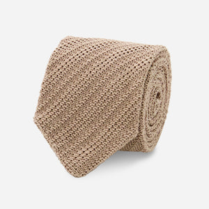 Textured Stripe Knit Champagne Tie featured image