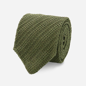 Textured Stripe Knit Pale Avocado Tie featured image