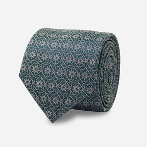 Holiday Geo Star Hunter Green Tie