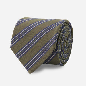 Elegante Stripe Olive Tie