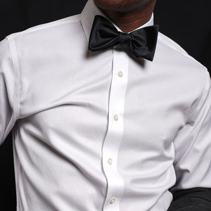 Solid Satin Black Bow Tie alternated image 3