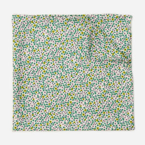 Leah Duncan x Tie Bar Nasturtium Floral Green Pocket Square featured image
