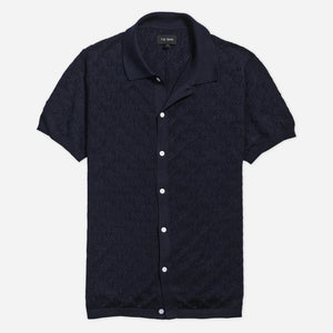 Full Placket Pointelle Navy Polo featured image