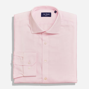 Textured Solid Light Pink Non-Iron Dress Shirt