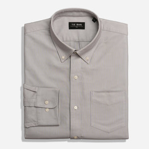 The Modern-Fit Oxford Pale Grey Casual Shirt featured image