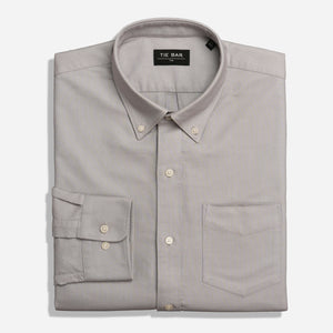 The Modern-Fit Oxford Pale Grey Casual Shirt