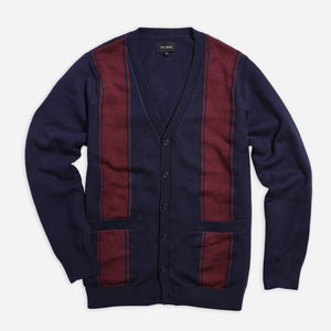 Vertical Stripe Navy Cardigan