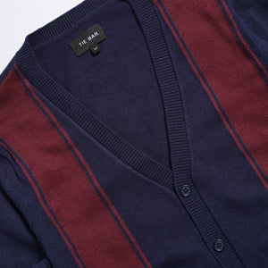 Vertical Stripe Navy Cardigan alternated image 1