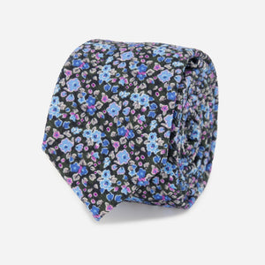 Corduroy Freesia Floral Charcoal Tie featured image