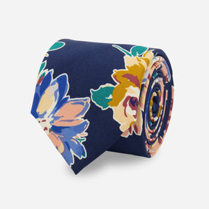 Warren Alfie Baker x Tie Bar Painted Floral Navy Tie featured image