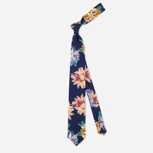 Warren Alfie Baker x Tie Bar Painted Floral Navy Tie alternated image 1