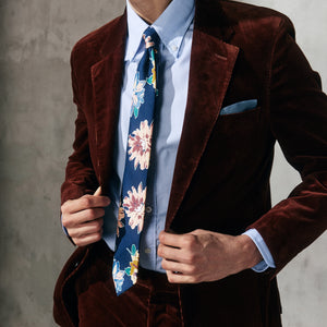 Warren Alfie Baker x Tie Bar Painted Floral Navy Tie alternated image 4
