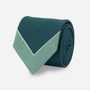 Warren Alfie Baker x Tie Bar Tonal Pointed Chevron Teal Tie featured image