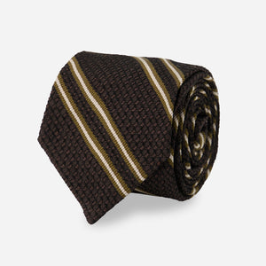 Grenalux Stripe Chocolate Brown Tie