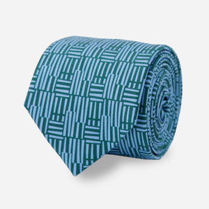 Leah Duncan x Tie Bar Balsam Geo Classic Blue Tie