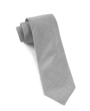 Solid Cotton Light Grey Tie