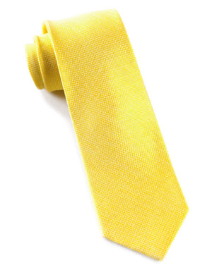 Solid Linen Butter Gold Tie