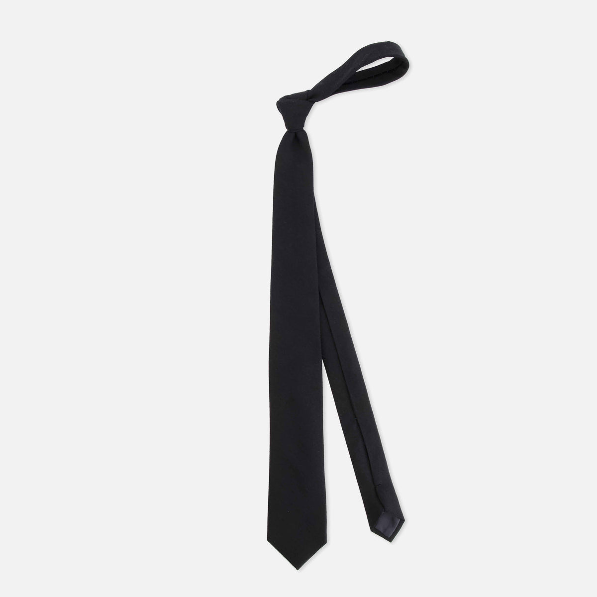 Solid Wool Black Tie | Wool Ties | Tie Bar