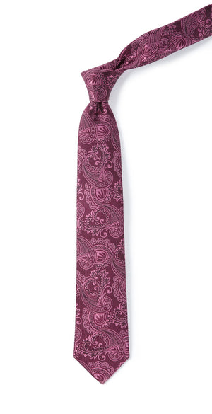 Twill Paisley Wine Tie