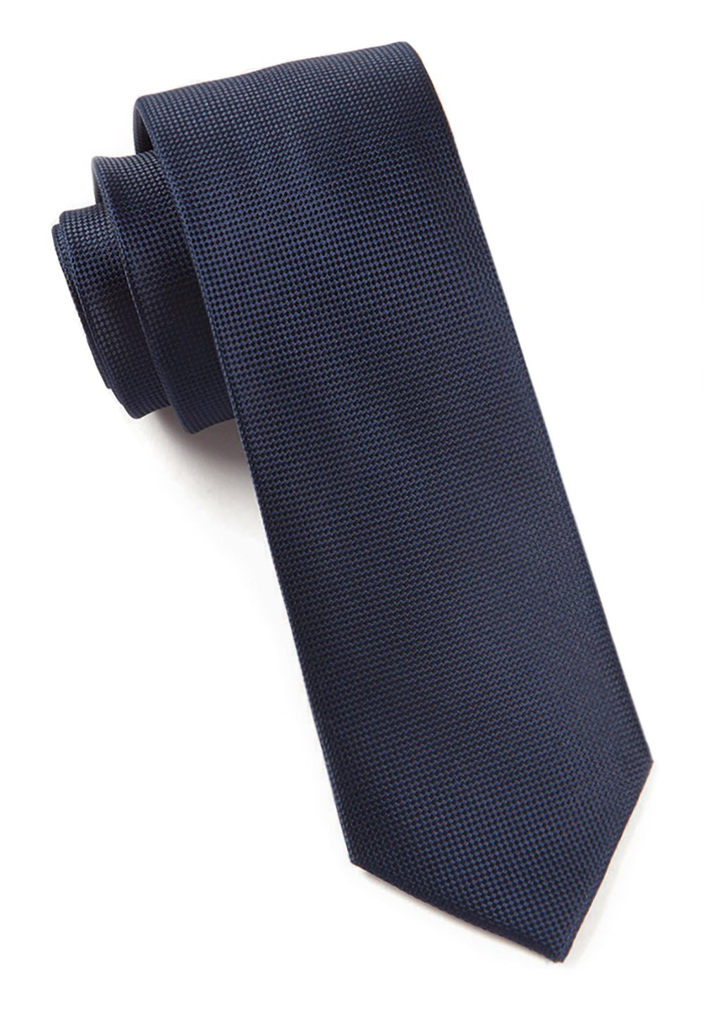 Solid Navy Blue Silk Tie