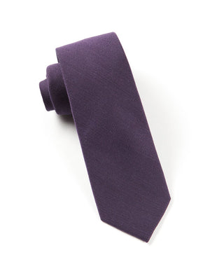 Solid Wool Eggplant Tie