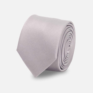 Solid Satin Silver Tie featured image