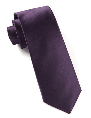 Solid Satin Eggplant Tie