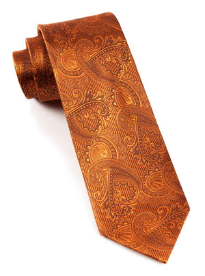 Twill Paisley Burnt Orange Tie