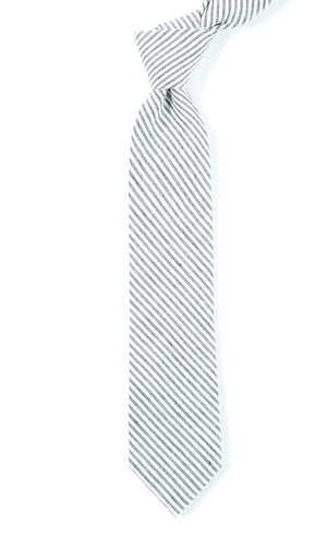 Seersucker Grey Tie