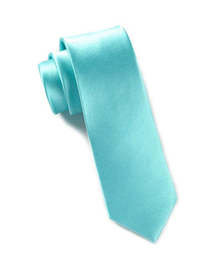 Solid Satin Pool Blue Tie