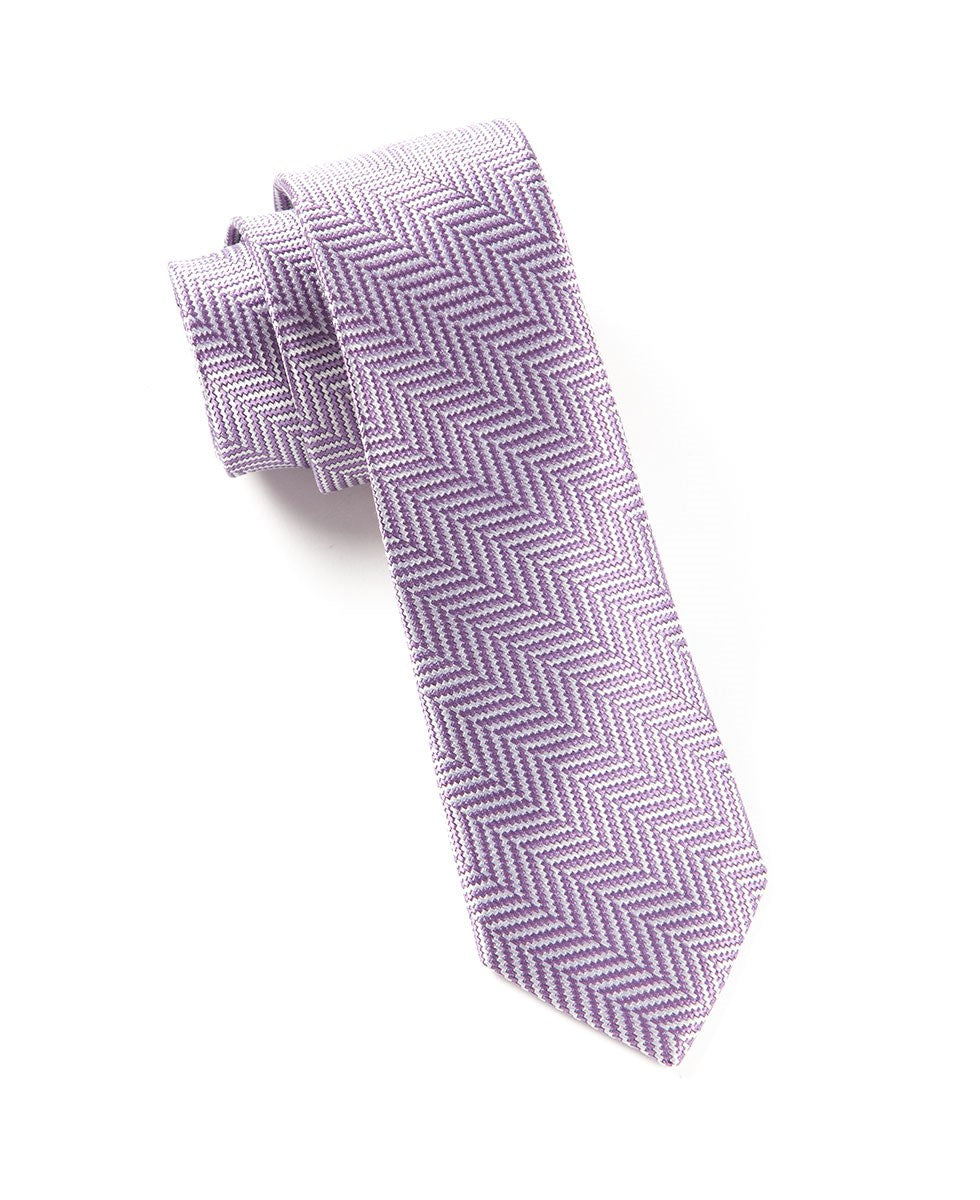 Native Herringbone Lavender Tie | Silk Ties | Tie Bar