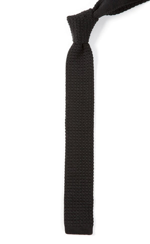 Textured Solid Knit Black Tie alternated image 1