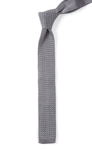 Textured Solid Knit Grey Tie alternated image 1