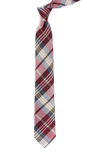 Crystal Wave Plaid Burgundy Tie alternated image 1