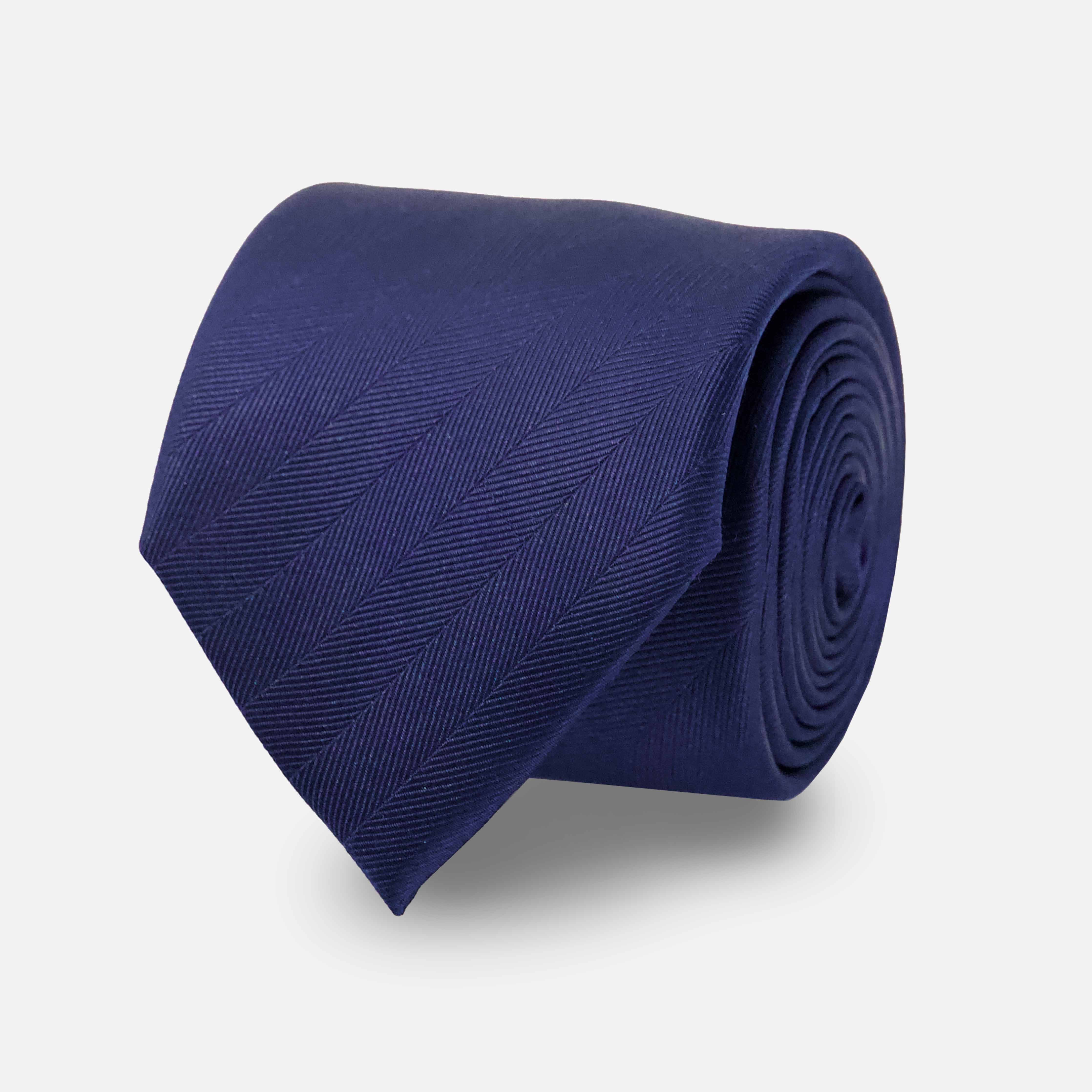 Herringbone Vow Navy Tie | Silk Ties | Tie Bar