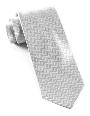 Herringbone Platinum Tie