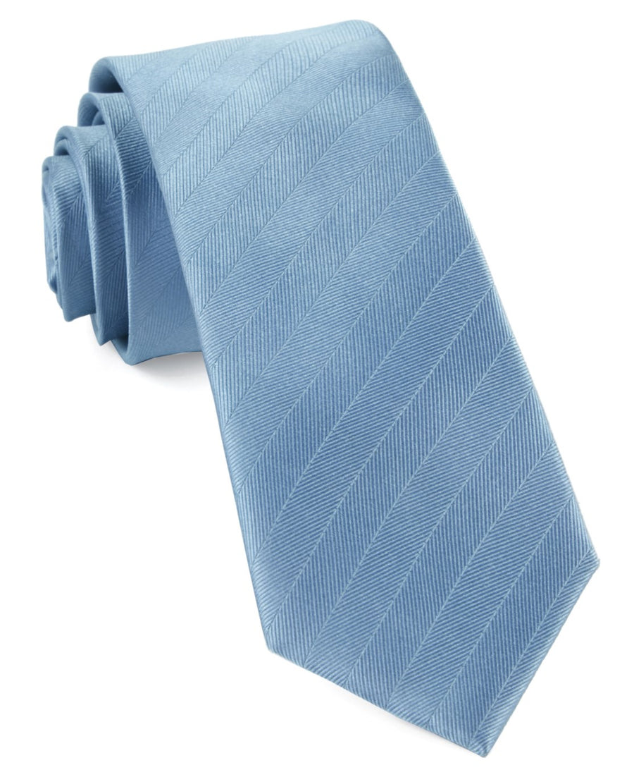 Herringbone Vow Steel Blue Tie | Silk Ties | Tie Bar