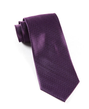 Herringbone Eggplant Tie