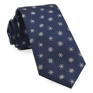 Snowflake Navy Tie