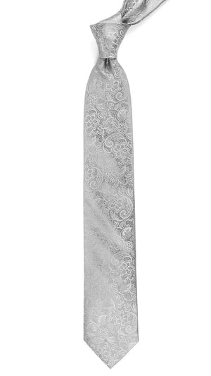 Ceremony Paisley Silver Tie