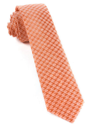 White Wash Houndstooth Orange Tie