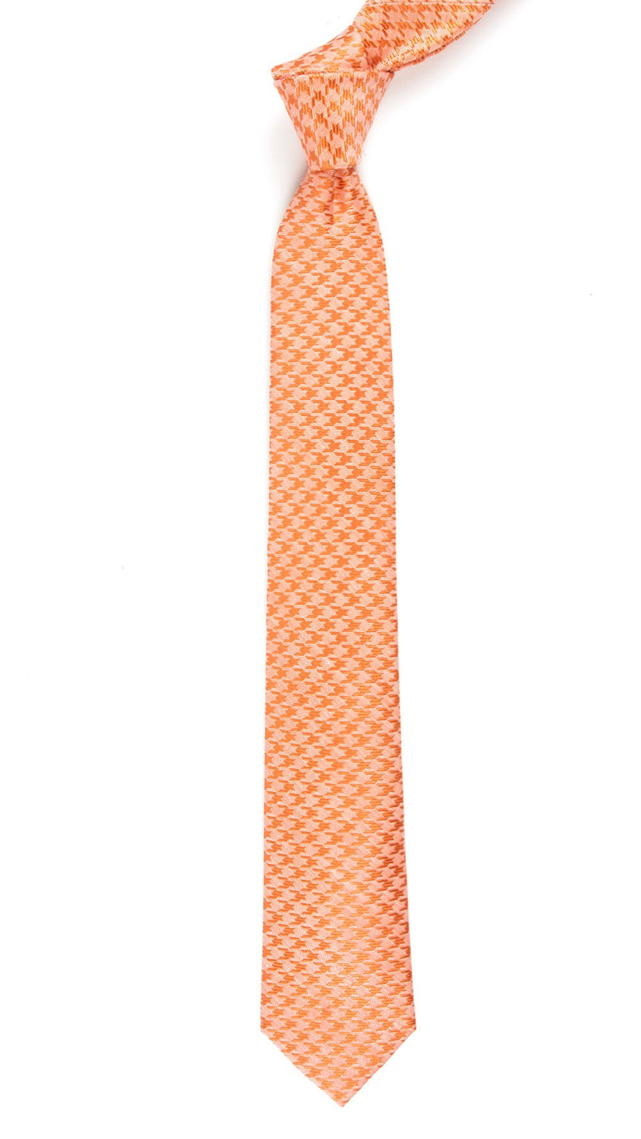 White Wash Houndstooth Orange Tie | Linen Ties | Tie Bar