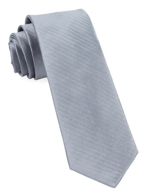 Sound Wave Herringbone Silver Tie