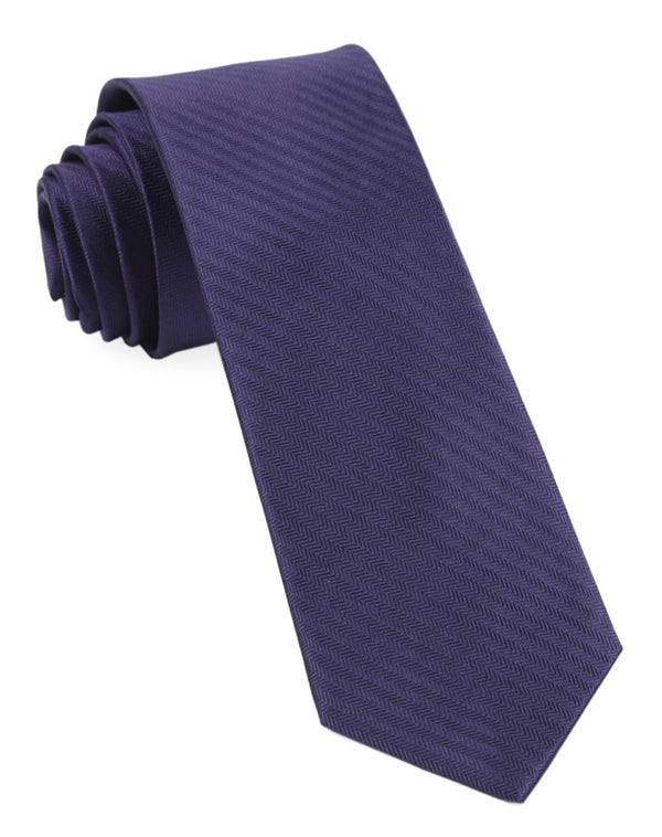 Sound Wave Herringbone Eggplant Tie | Silk Ties | Tie Bar
