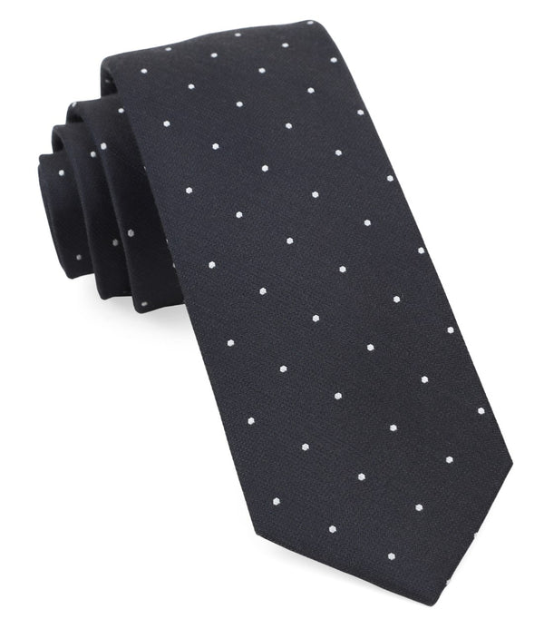 Dotted Report Charcoal Tie | Wool Ties | Tie Bar