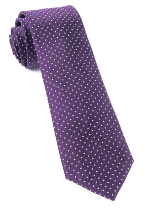 Mini Dots Eggplant Tie